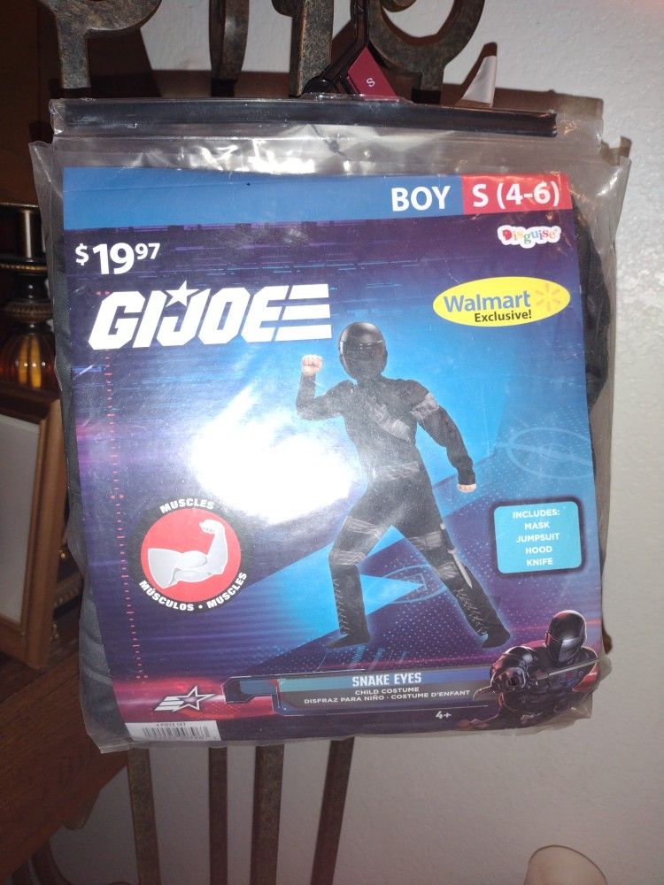 New GI Joe Snake Eyes Boys Costume Size Small (4-6)