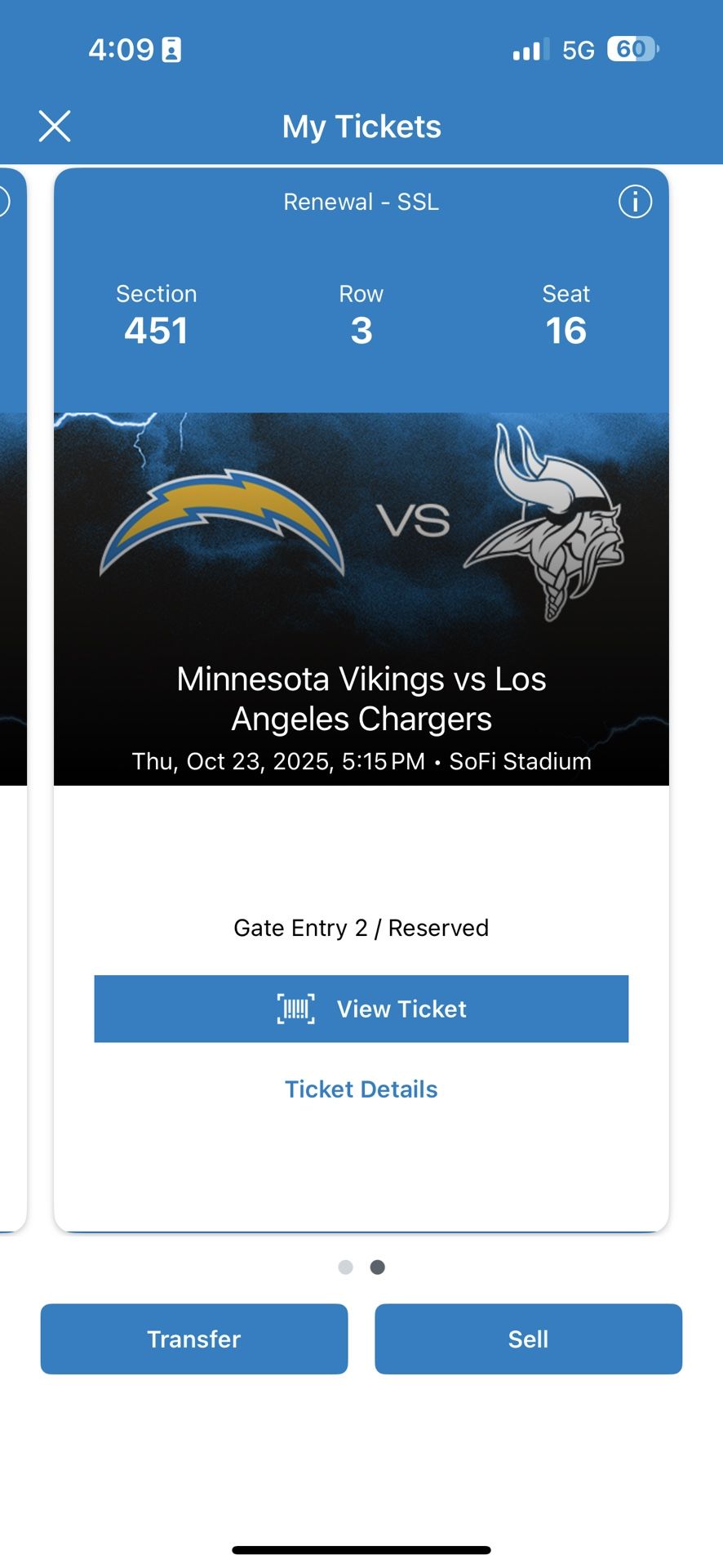Chargers Tickets