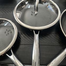 HexClad Hybrid Cookware 3 Set – Stainless Steel / Nonstick – Multiple Pieces