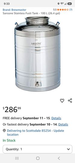 Sansome Stainless Steel Wine Beverage Dispenser 100L 26 Gallon