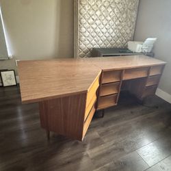 Johnson Carper MidCentury Modern wooden 2 piece corner desk