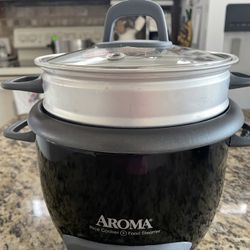 Aroma 6 Cup( Cooked) Pot-Style Rice Cooker And Food Steamer