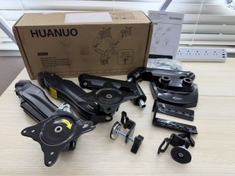 Brand New HUANUO FlowLift™ Dual Monitor Stand, Fully Adjustable Gaming Monitor Desk Mount for 13–32″ Computer Screens, Full Motion VESA SKU379-$S1
