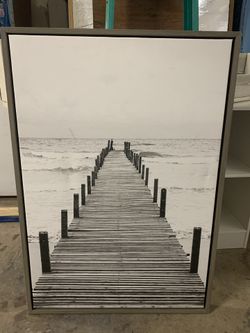 Black And White Seashore Painting