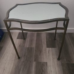 Side Table Mirrored Bronze Brushed Finish