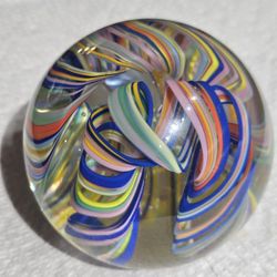 Stunning Vintage Glass Paperweight  Signed 