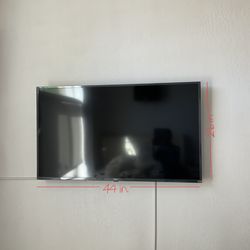 LG smart TV (44”W x 26”H wall-mounted)