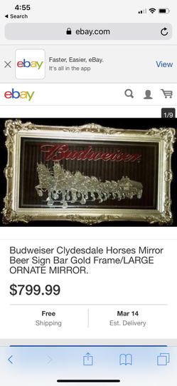 Budweiser mirror, collectors, antique