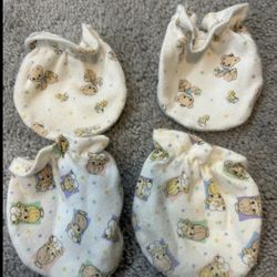vintage precious moments 2 baby mitten