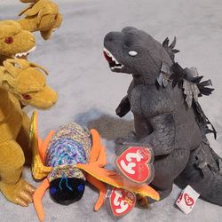 Godzilla King Ghidorah And Mithra Beanie Babies for Sale in