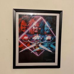 Retro Chucky From Child’s Play Art Piece On Black Frame