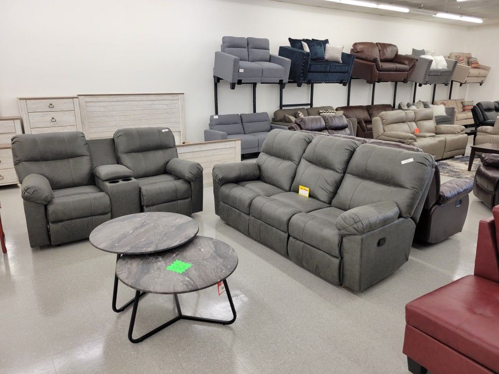Hughes Recling Sofa And Loveseat