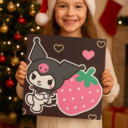 KUROMI Canvas Wall Art Gallery Wrap 17”x17” - $25