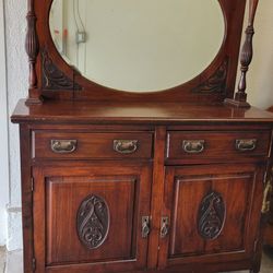 Antique Victorian Sideboard/buffet Cabinet