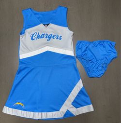 Los Angeles Chargers Kids Cheer Captain Dress with Bloomers - kids size 5/6