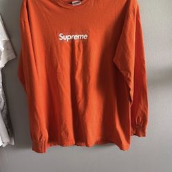 Supreme Orange Long Sleeve Box Logo Authentic