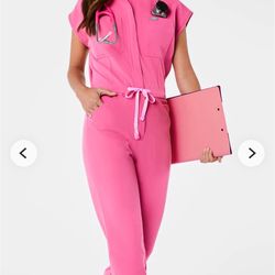 Women’s F’ing Pink Rafaela Cargo Scrub And Ombré Long Sleeve 