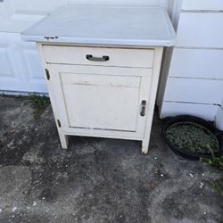 Vintage Porcelain Top Kitchen Island 