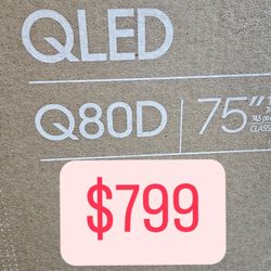 SAMSUNG 75-Inch Class QLED 4K Q80D Series Quantum HDR+, Dolby Atmos Object Tracking Sound Lite, Direct Full Array, Q-Symphony 3.0, Gaming Hub, Smart T