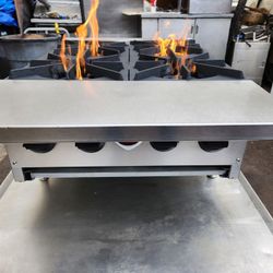 Wells HDHP-2430G 23 3/8" Gas Hotplate w/ (4) Burners & Manual Controls, Tested