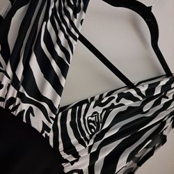 Black Zebra Fitted Dress