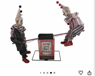 Fun Costumes 36-Inch See Saw Clowns Animated Decoration, Glowing Eyes Moving Circus Plays Music