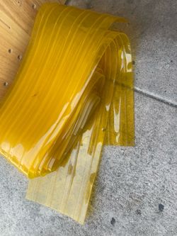 Industrial PVC Strip Curtain Rolls – Amber/Yellow Flexible Vinyl (3 Pieces)