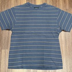 Cotton-On Large Blue and Tan Stripped Short Sleeve Casual T-shirt 