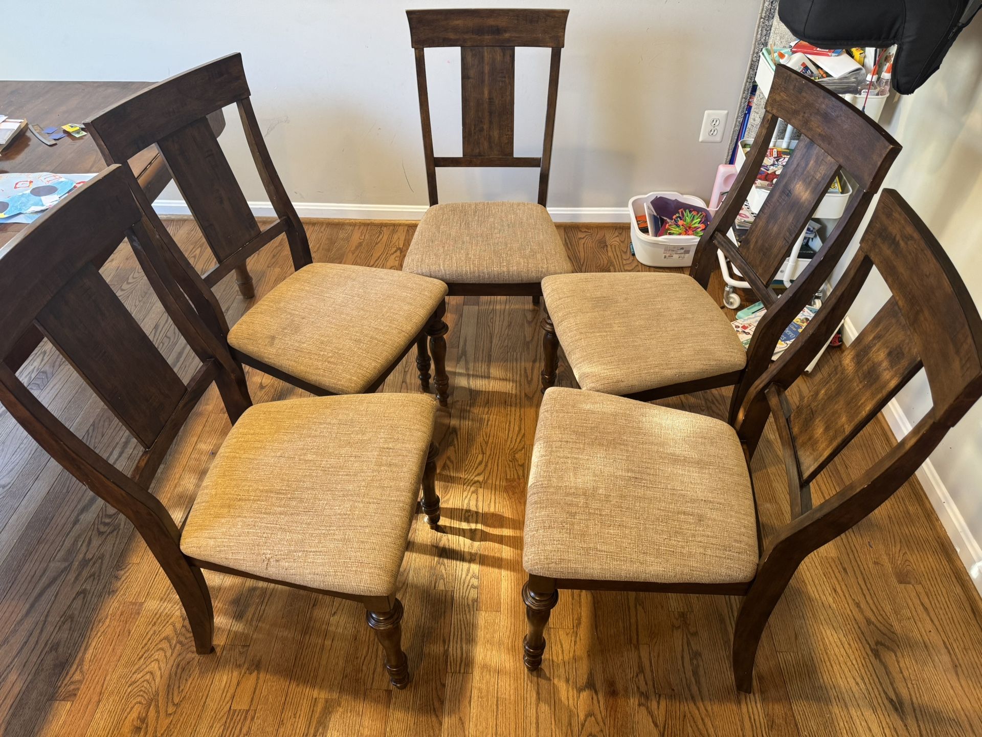 Set Of 5 Dining Room Chairs