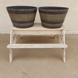 Two Barrel Planter Pots - $25 for Both Together