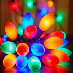 C9 LED Christmas Lights Outdoor, 25FT Multicolor 