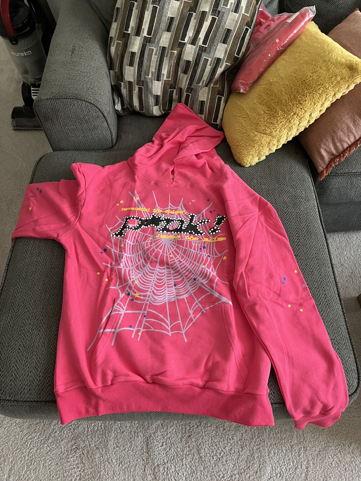 Pink Mens Hoodie Size L