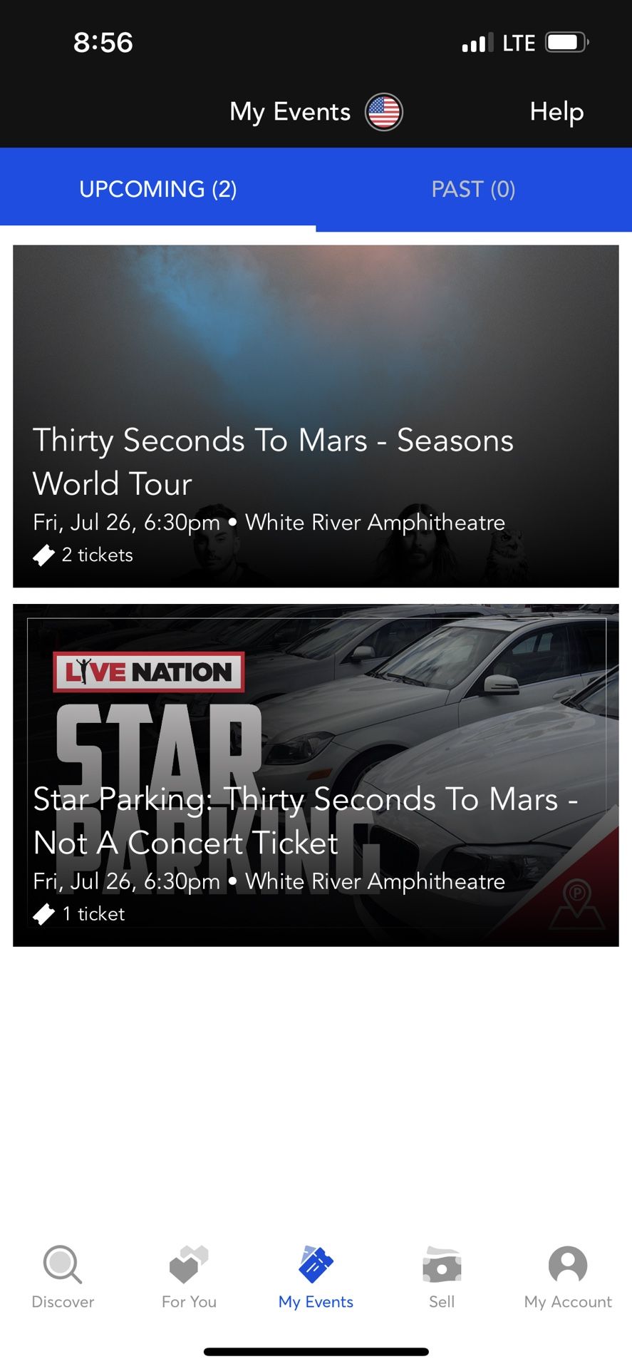 Concert Tickets - 30 Seconds To Mars and AFI