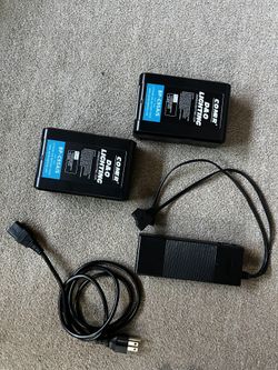 Two 95Wh V Mount Batteries & D Tap Charger Bundle