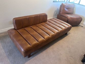 Leather couch chase