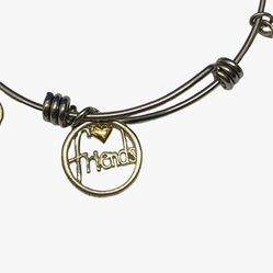 Friends Charm Bangle Bracelet Silver Tone Inspirational Jewelry Pre Owned