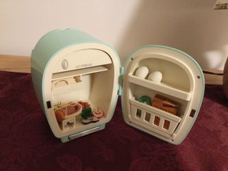 Cute Vintage Beetland Mini Fridge Desk Set Toy for Sale in