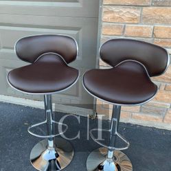 New 2 Brown Bar Stools 