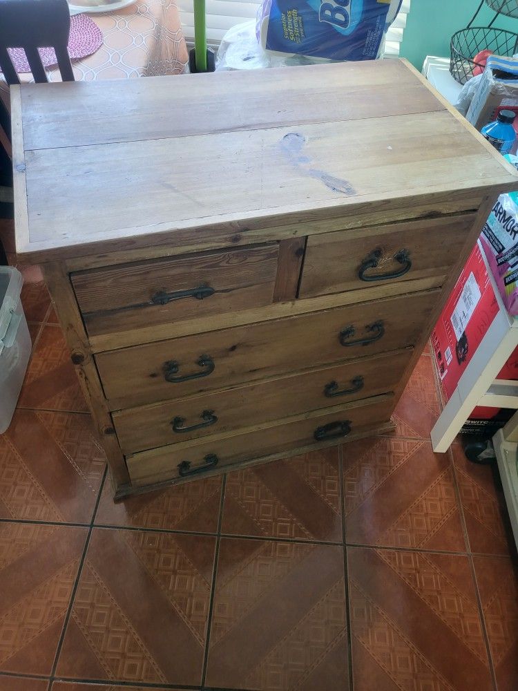 Antique Hard Wood Dresser Madd In Mexico