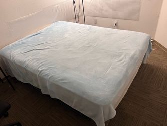 Queen Size Bed Frame + Sealy Posturepedic Mattress (Can Be Sold Separately)
