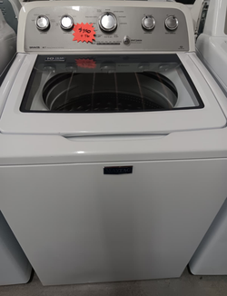 Maytag Bravos Top Load Washer – HE, Glass Lid, Stainless Drum
