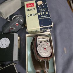 Vintage meters lot with leater case bag