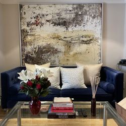 Stunning Cobalt Blue Tufted Sofa