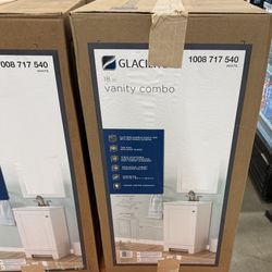 Glacier Bay 19 in. Single Sink White Bath Vanity with White Cultured Marble Top (Assembled)