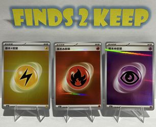 Official Pokemon Chinese Gem Pack Energy Holo Cards Lightning Fire Psychic 