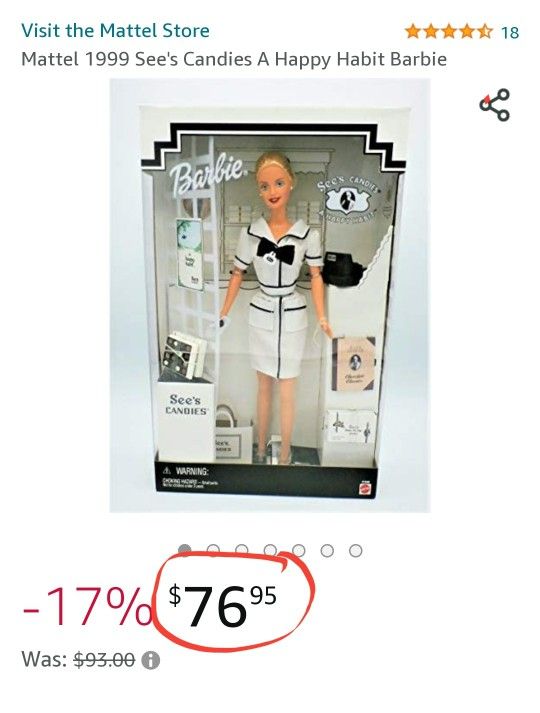 1999 see's best sale candy barbie