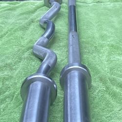 COMMERCIAL GRADE : OLYMPIC CURL BAR & 5 FOOT BARBELL BAR  
     