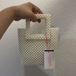 Beaded Pearl Bag With Tags