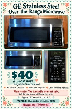 GE Stainless Steel Over-the-Range Microwave