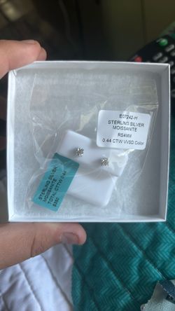 Sterling Silver Moissanite Earrings 0.44 CTW VVSD Color